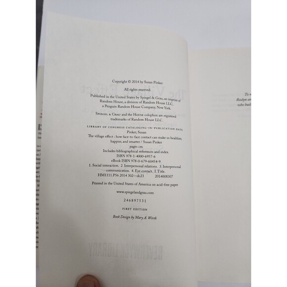 Village Effect: How Face-to-Face Contact Can Make Us Healthier - Signed Copy - Picture 4 of 5